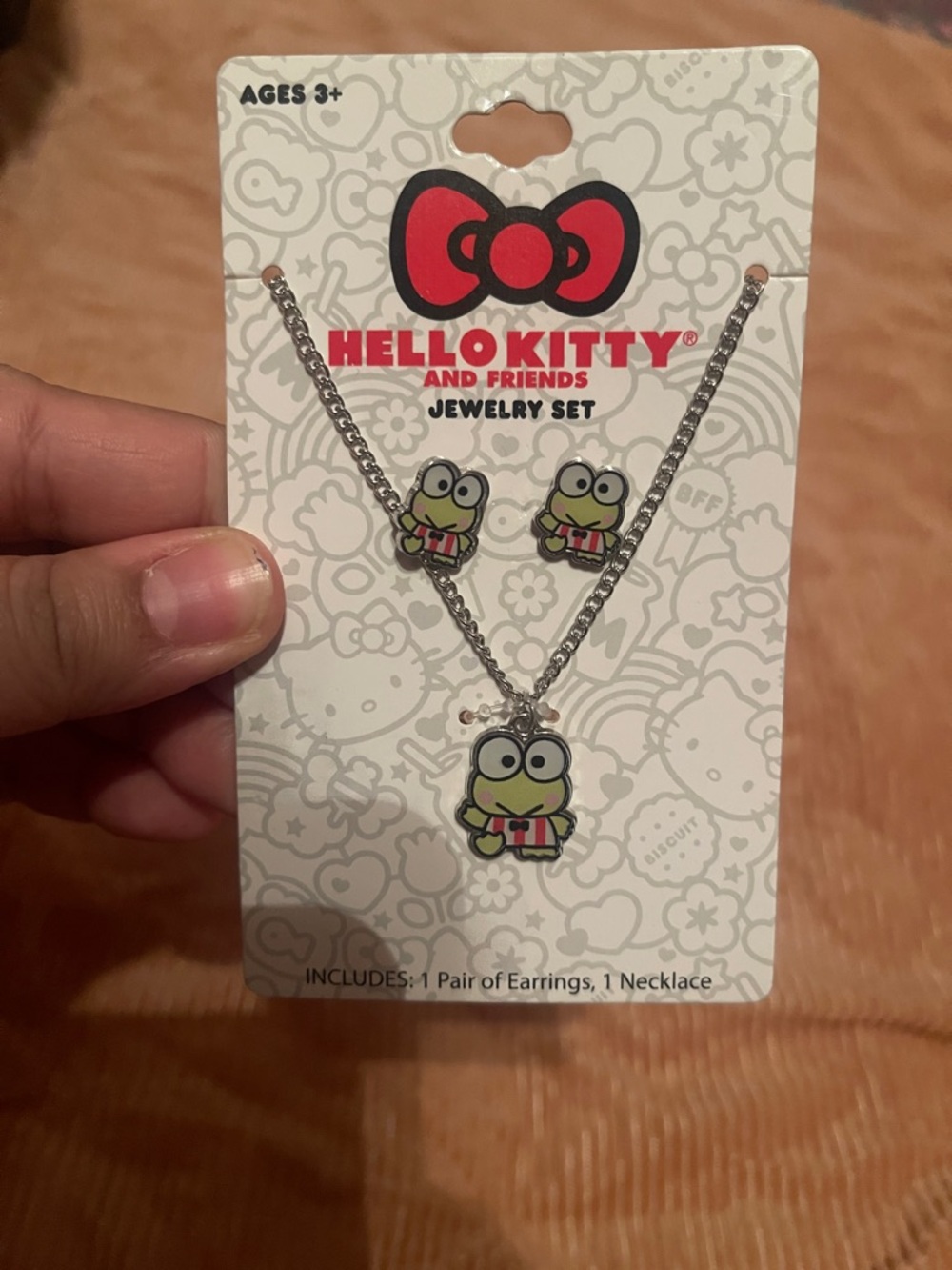 Hello Kitty & Friends Keroppi Necklace and Earring Set -